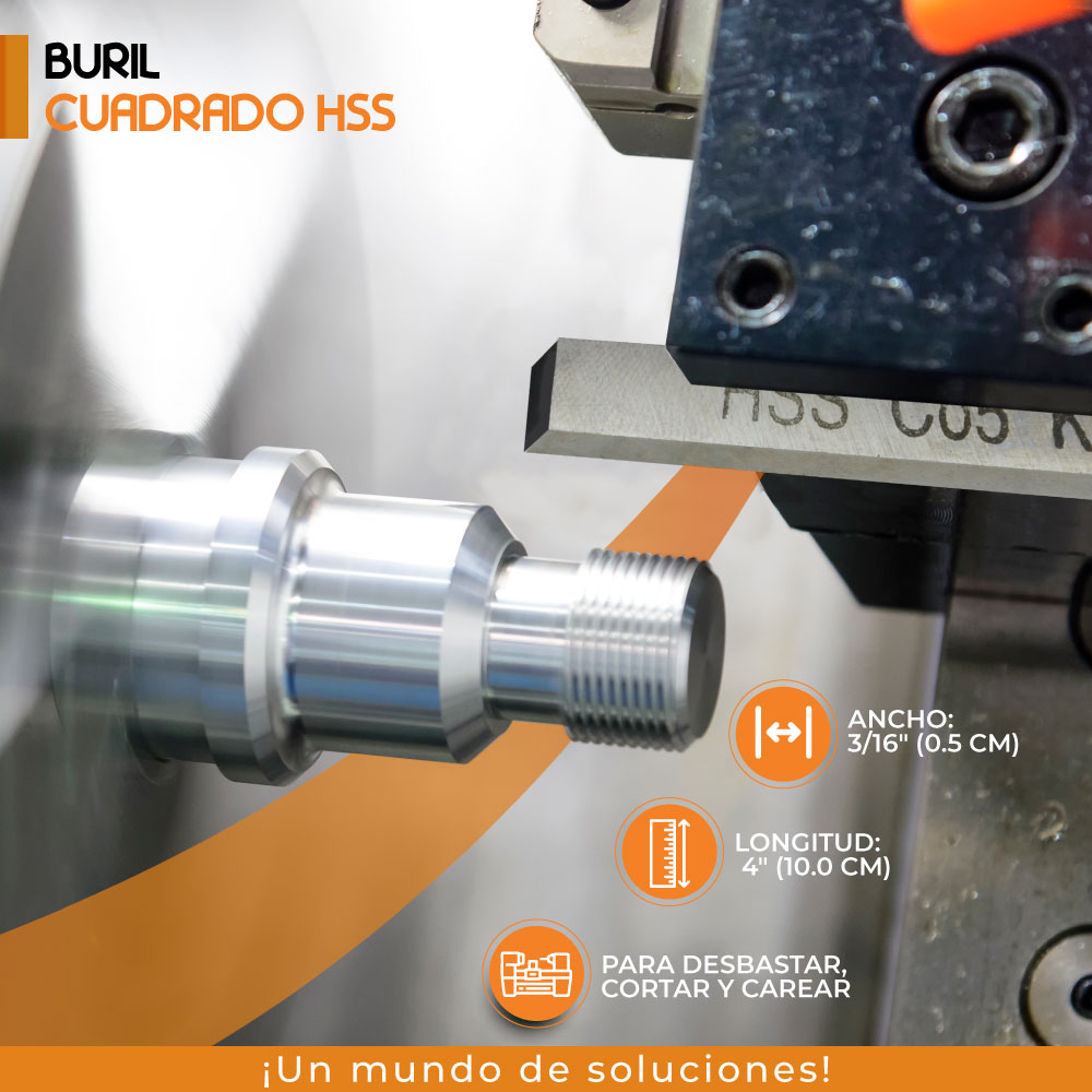 Buril Cuadrado HSS alta velocidad De Cobalto 5mm x 100mm Son ideales para desbastar, cortar, carear, etc.