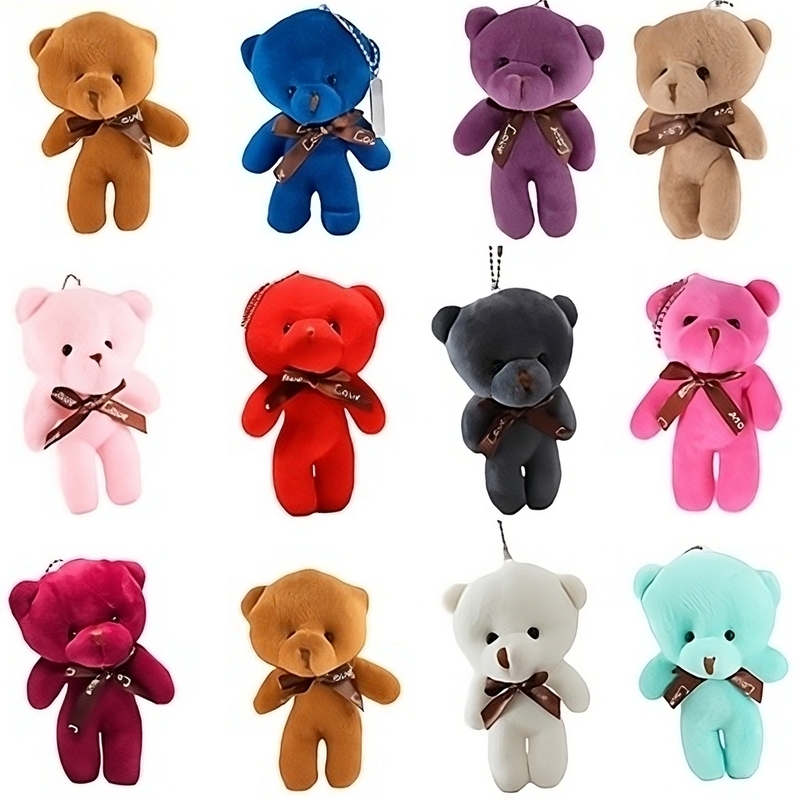 12 Llaveros Ositos Miniositos De Peluche Suave Manualidades