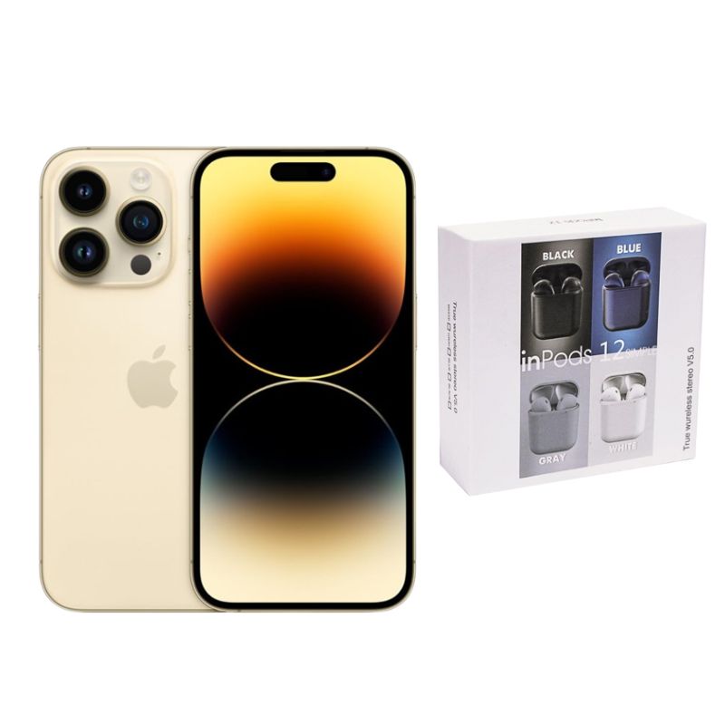 iPhone 14 Pro Max 128GB Dorado E-SIM Reacondicionado Grado A + Audifono Genérico