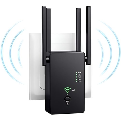 Extensor WiFi, extensores WiFi de 1200 Mbps, amplificador de señal para el  hogar, repetidor WiFi de doble banda 2.4 y 5 GHz, amplificador WiFi y