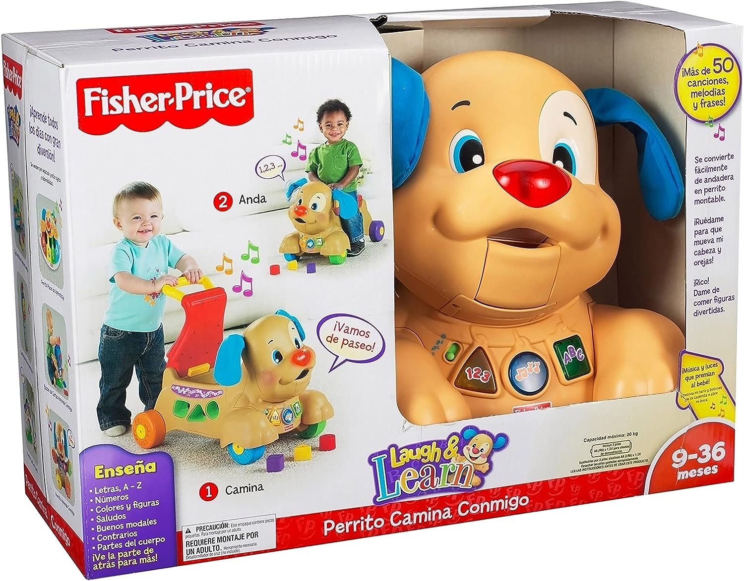 Fisher-Price Ríe y Aprende Andadera para Bebés Perrito Camina Conmigo