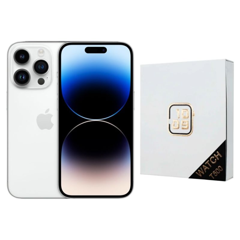 iPhone 14 Pro Max 128GB Plata E-SIM Reacondicionado Grado A + Reloj Genérico