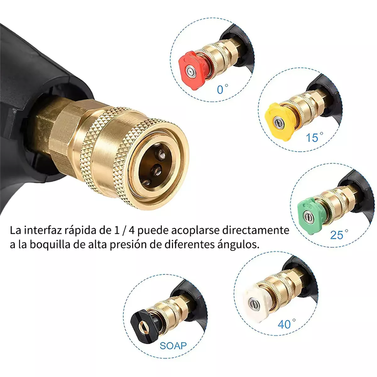 Kit De Pistola Espumadora Para Hidrolavadora Con Boquillas