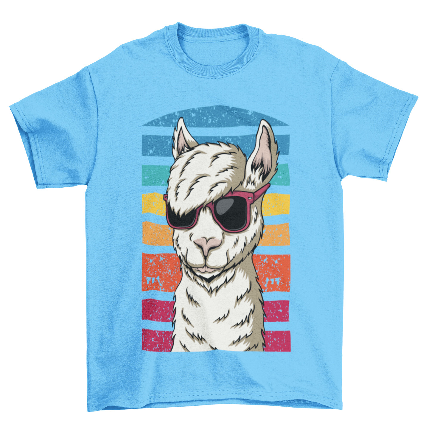Playera Caballero, Dama Y Niño Llama con Lentes Cool