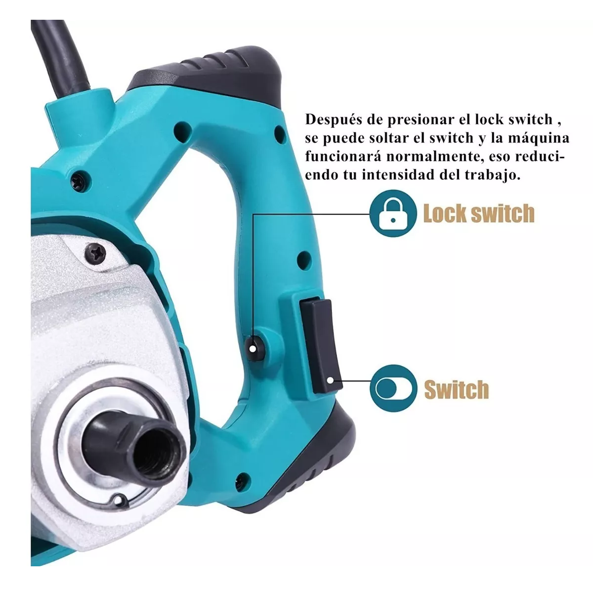 Mezcladora Eléctrica De Cemento Pintura 6 Velocidades 2100w