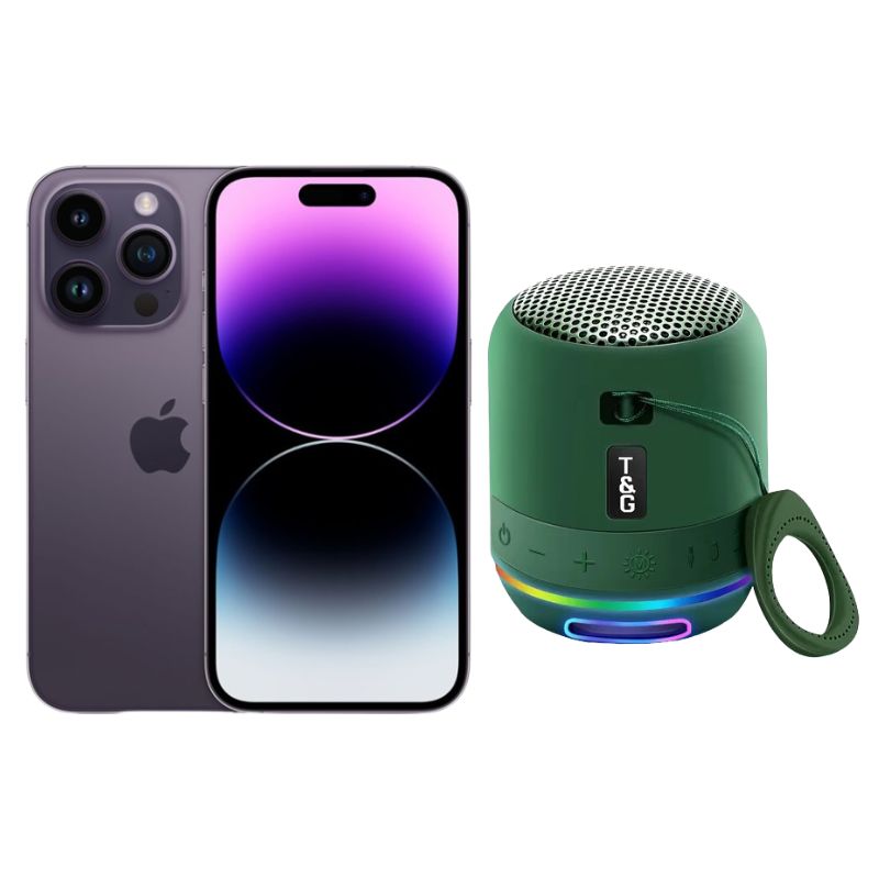 iPhone 14 Pro Max 128GB Morado E-SIM Reacondicionado Grado A + Mini Bocina