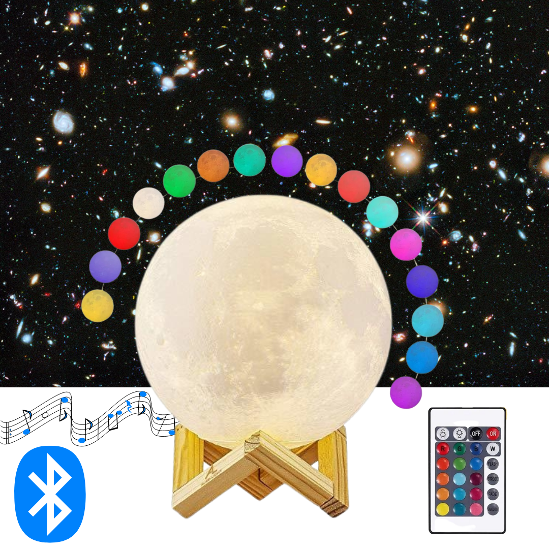 Combo Lámpara Luna & Maceta Musical Dosyu WMBT-915 DY-LP1 Multicolor