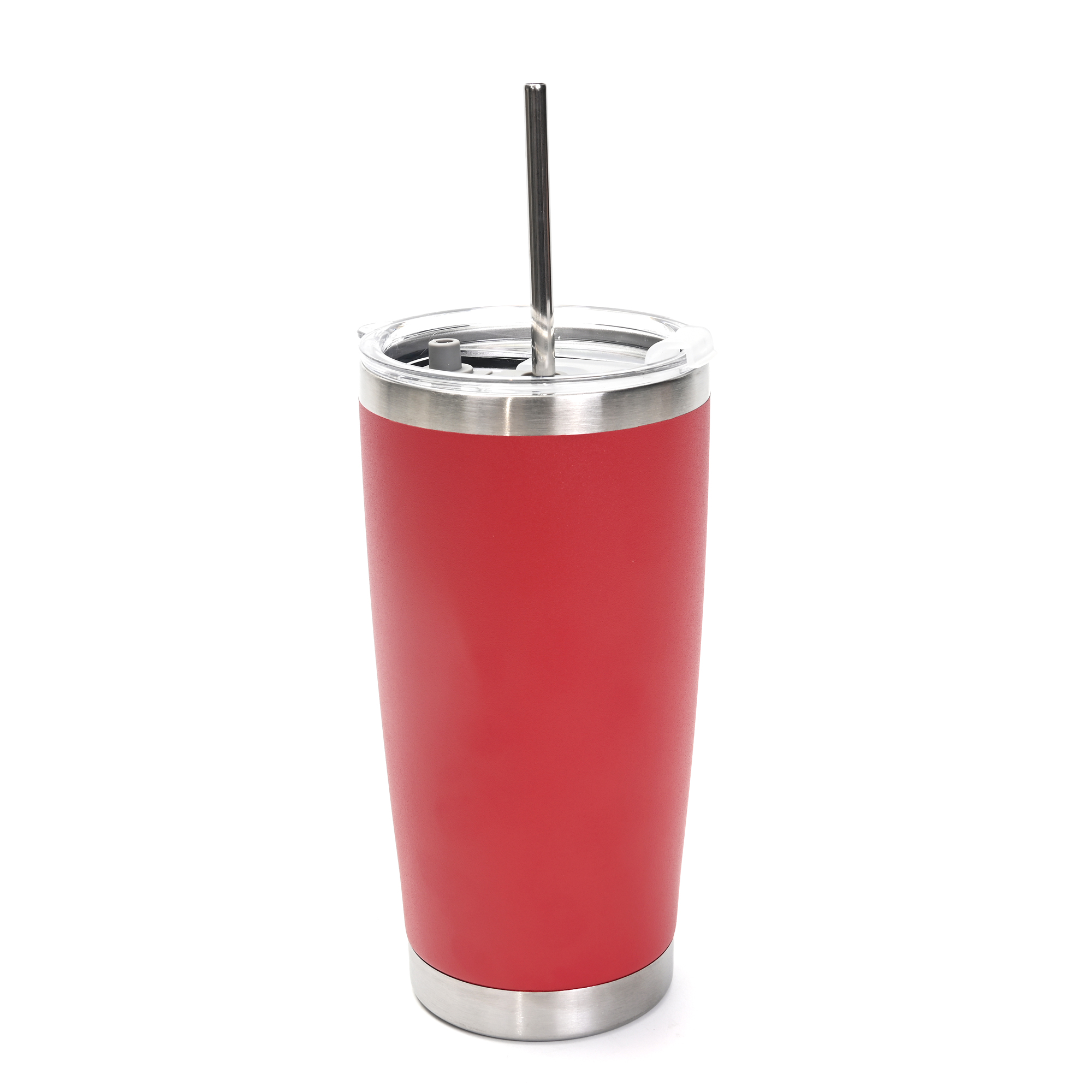 Vaso Térmico con 2 Popotes en Acero Inoxidable, Vaso para Bebidas Frías o Calientes y Tapa con Soporte para Popote