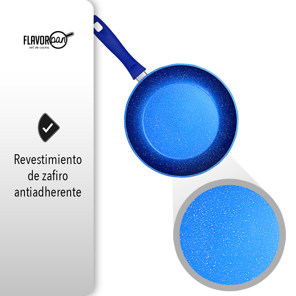 JUEGO DE 3 SARTENES DE ZAFIRO 20, 24, 28 CMS FLAVOR PAN