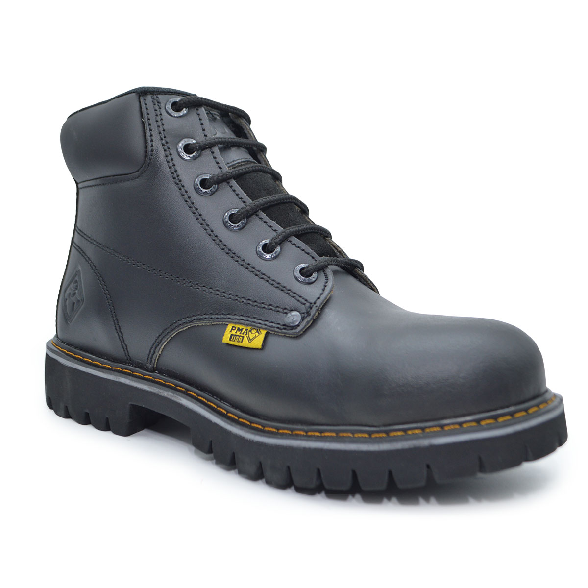 Botas de Trabajo para Hombre Piel Uso Rudo Construccion Sin Casco PMA136 Negro