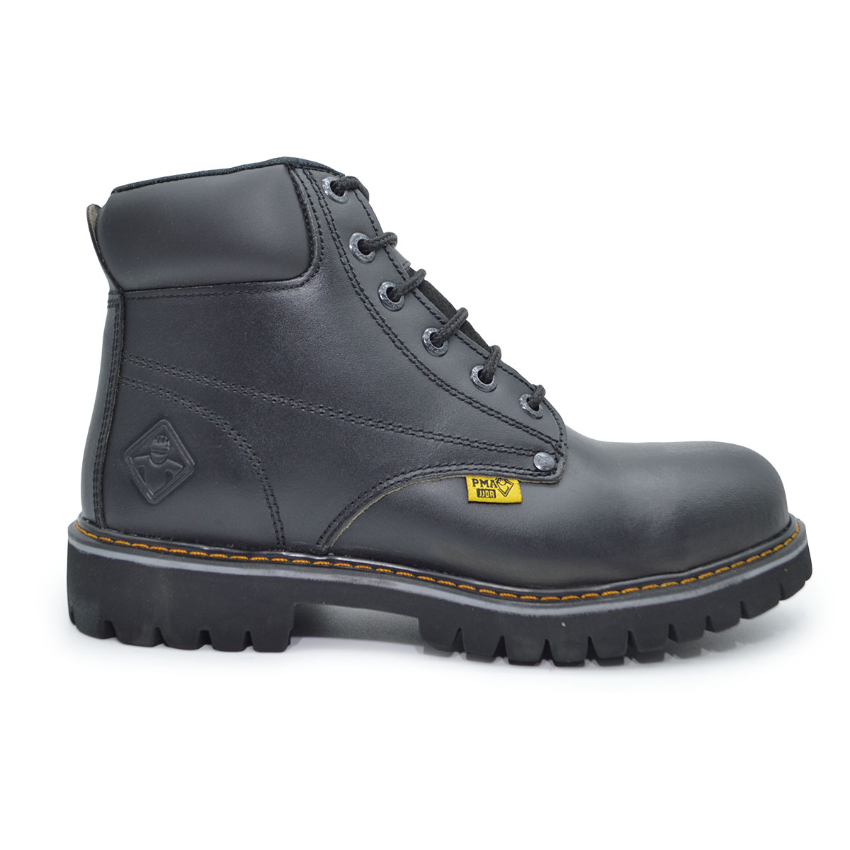 Botas de Trabajo para Hombre Piel Uso Rudo Construccion Sin Casco PMA136 Negro