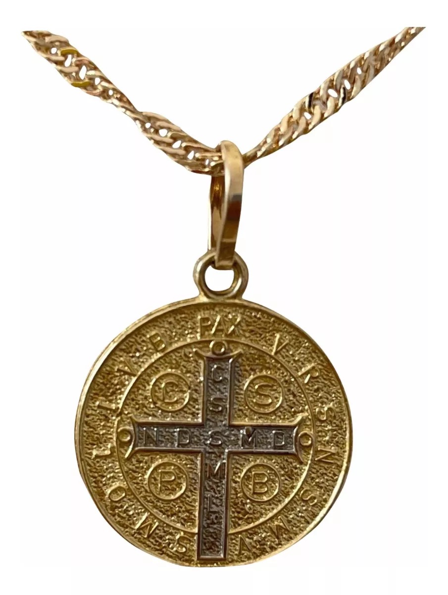 Medalla San Benito ORO - Comprar Online - Crismonity