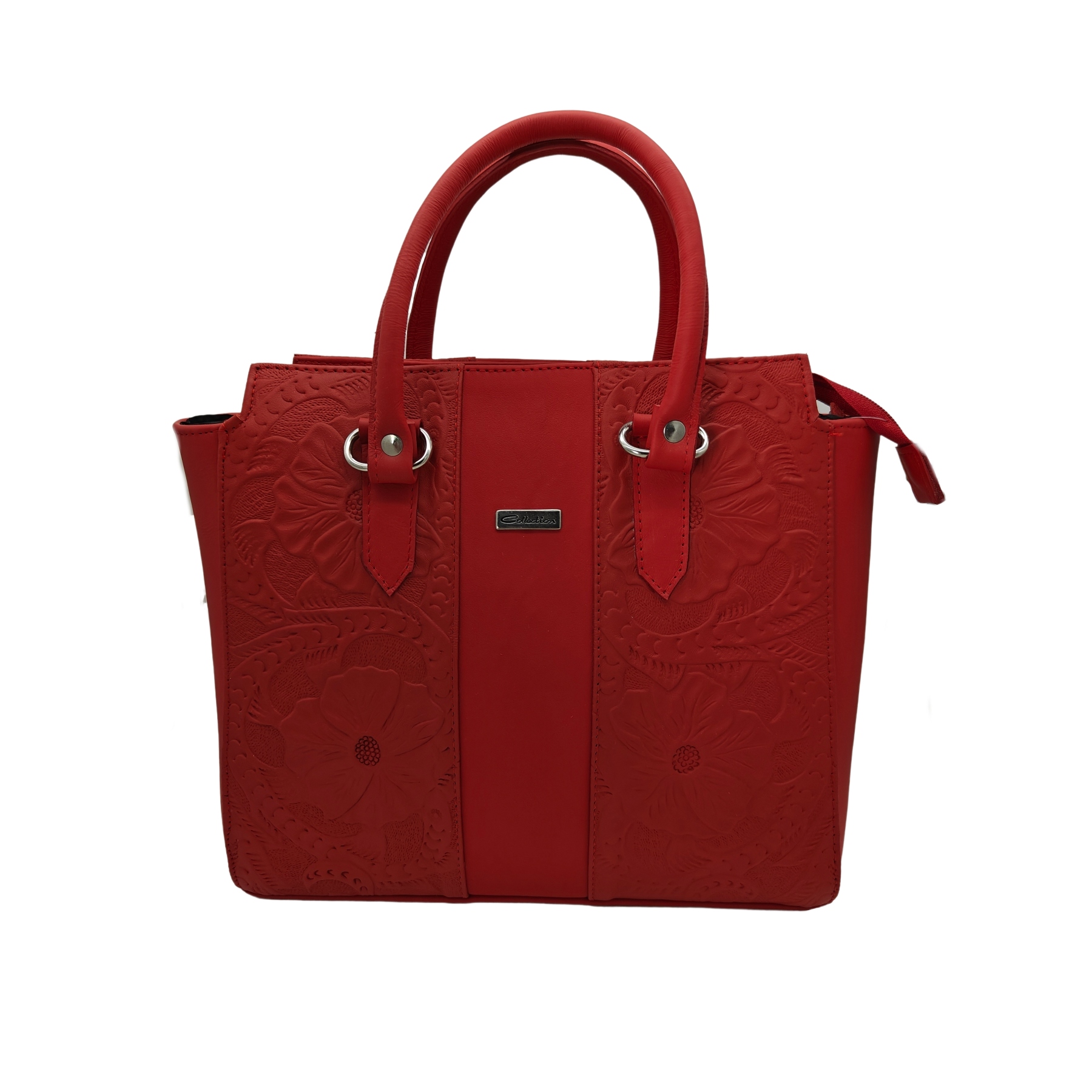 Bolso en Piel Vacuno Cincelada Fana Camila Rojo