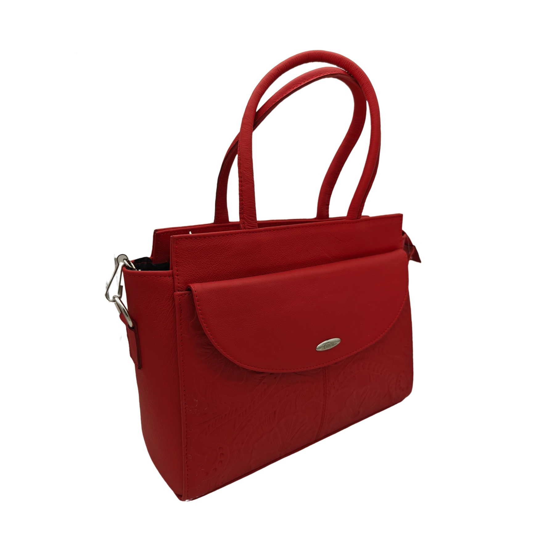 Bolso en Piel Vacuno Cincelada Fana Francis Rojo