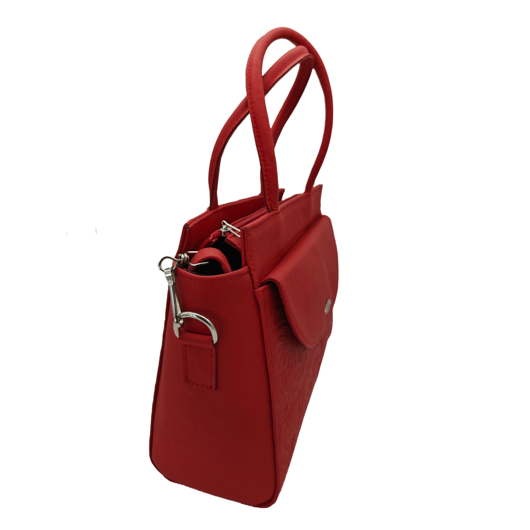 Bolso en Piel Vacuno Cincelada Fana Francis Rojo
