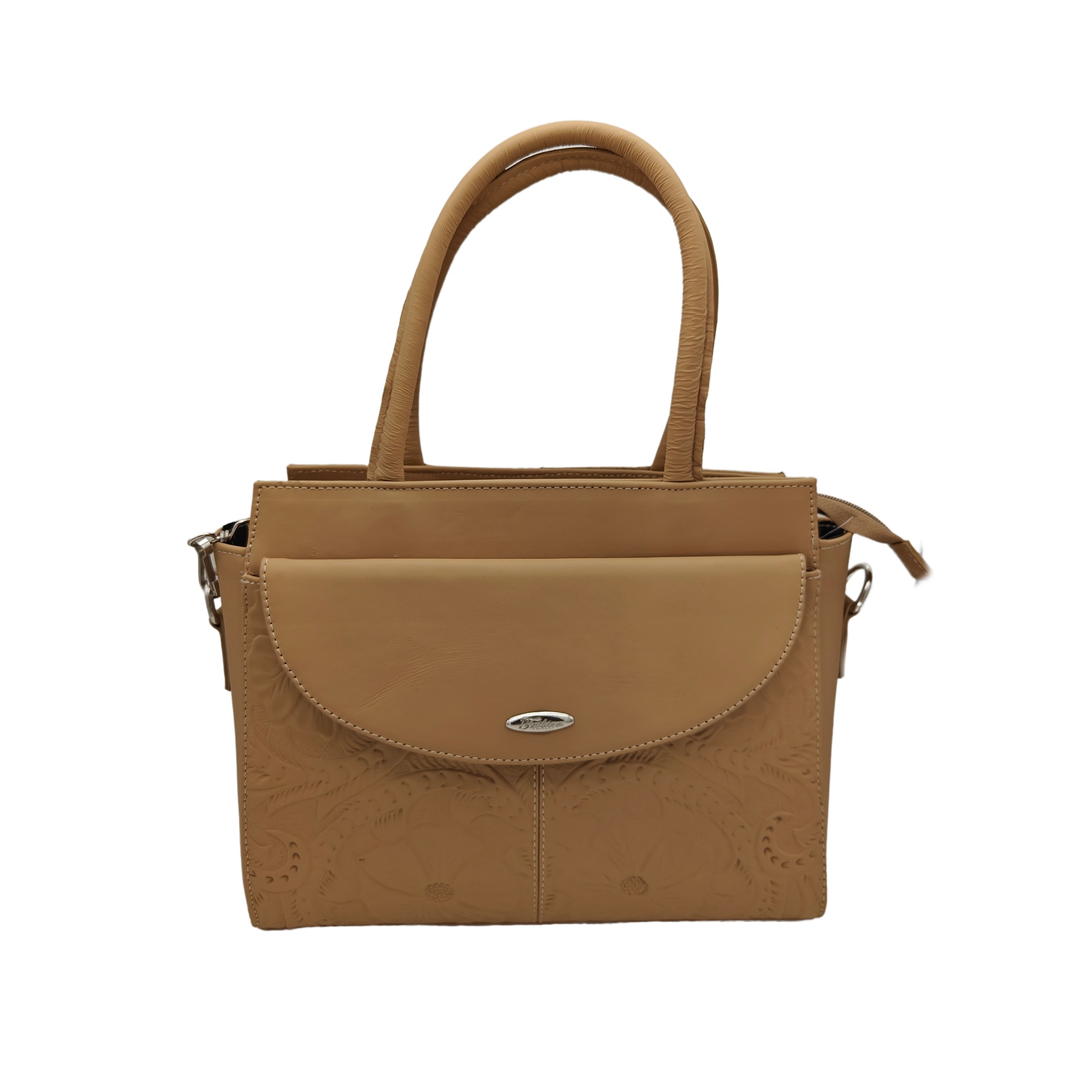 Bolso en Piel Vacuno Cincelada Fana Francis Camel