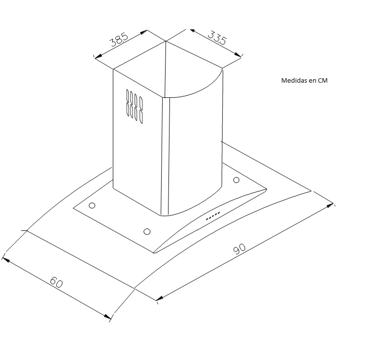 CAMPANA DE ISLA TEKNOKLASS 90 CM ACERO INOXIDABLE FIRENZE