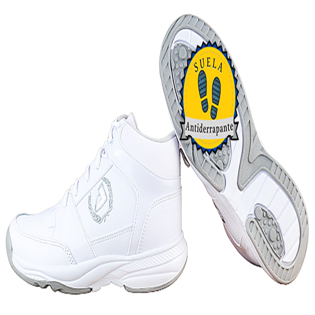 Tenis Escolares Niño Arco Ortopédico 604 Blanco Plata 22-30.
