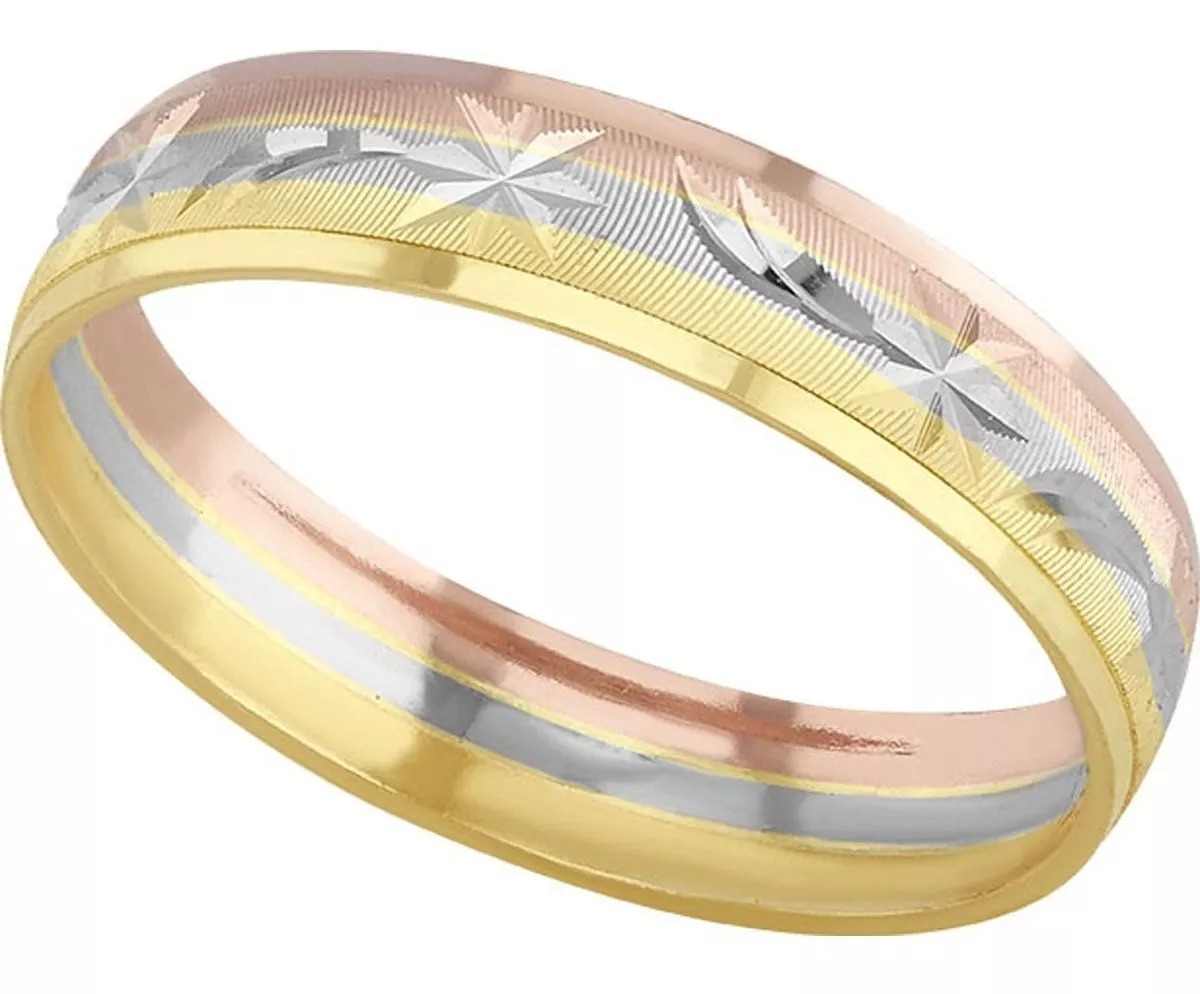 Argolla Matrimonio 3 Oros De 10 K Diamantadas + Obsequio