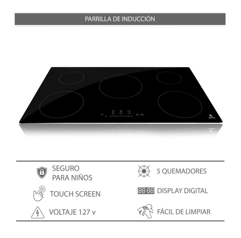 Parrilla Eléctrica Inducción Supra 5q-in Negra 110v - 127v