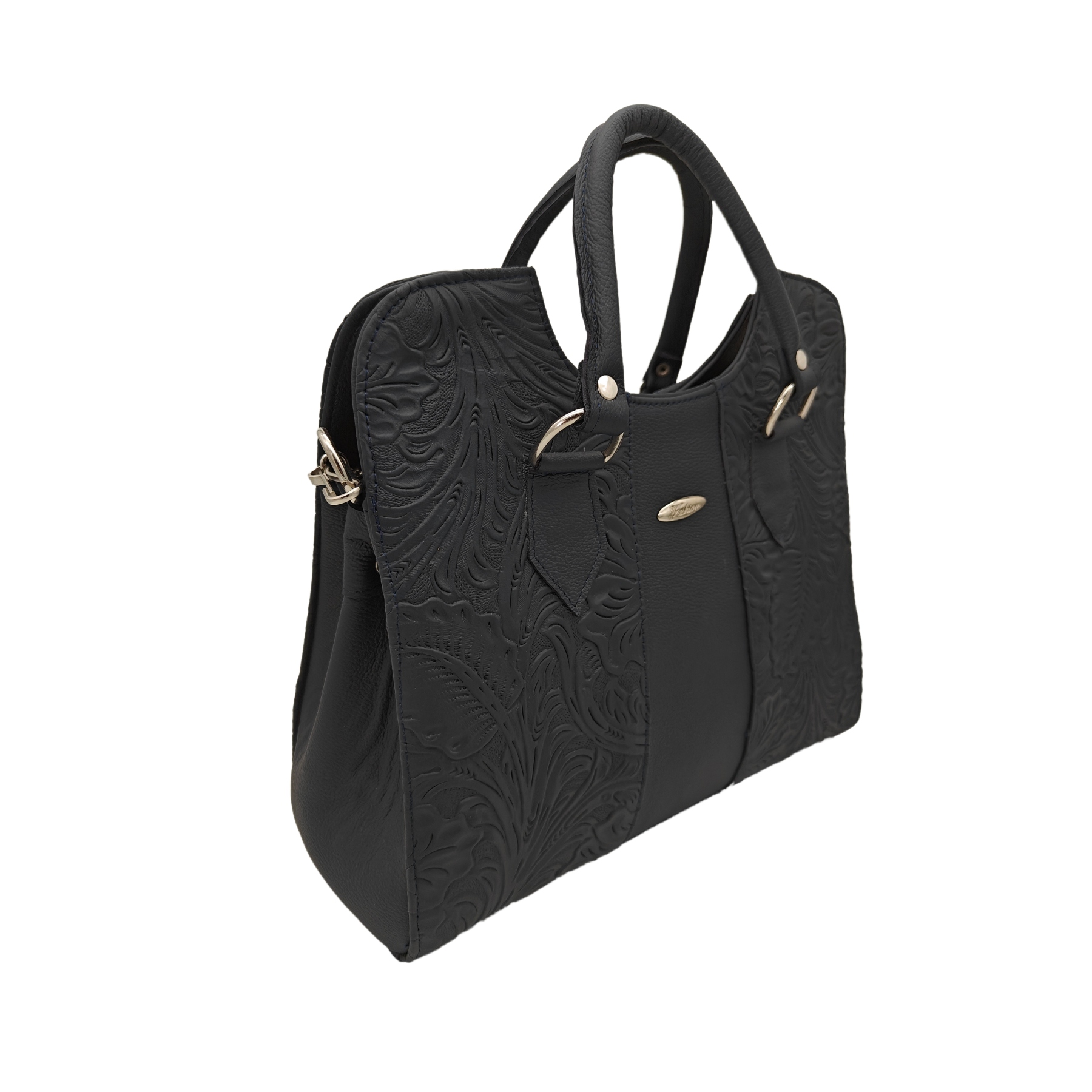 Bolso en Piel Vacuno Cincelada Fana Thaliss Negro