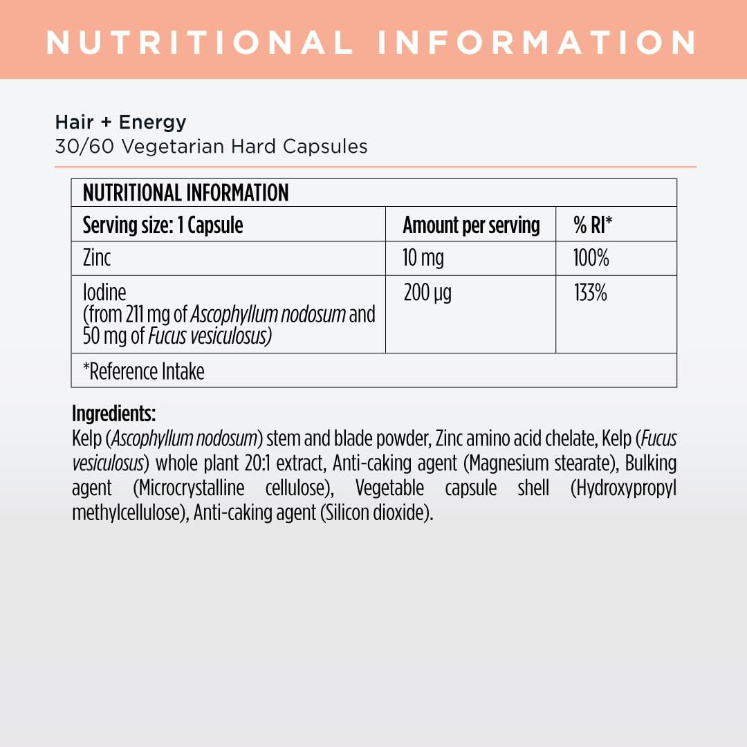 Vitaminas para el crecimiento del cabello Suplemento 30 cápsulas