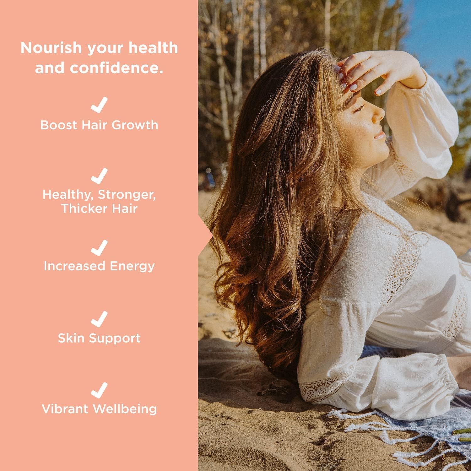 Vitaminas para el crecimiento del cabello Suplemento 30 cápsulas