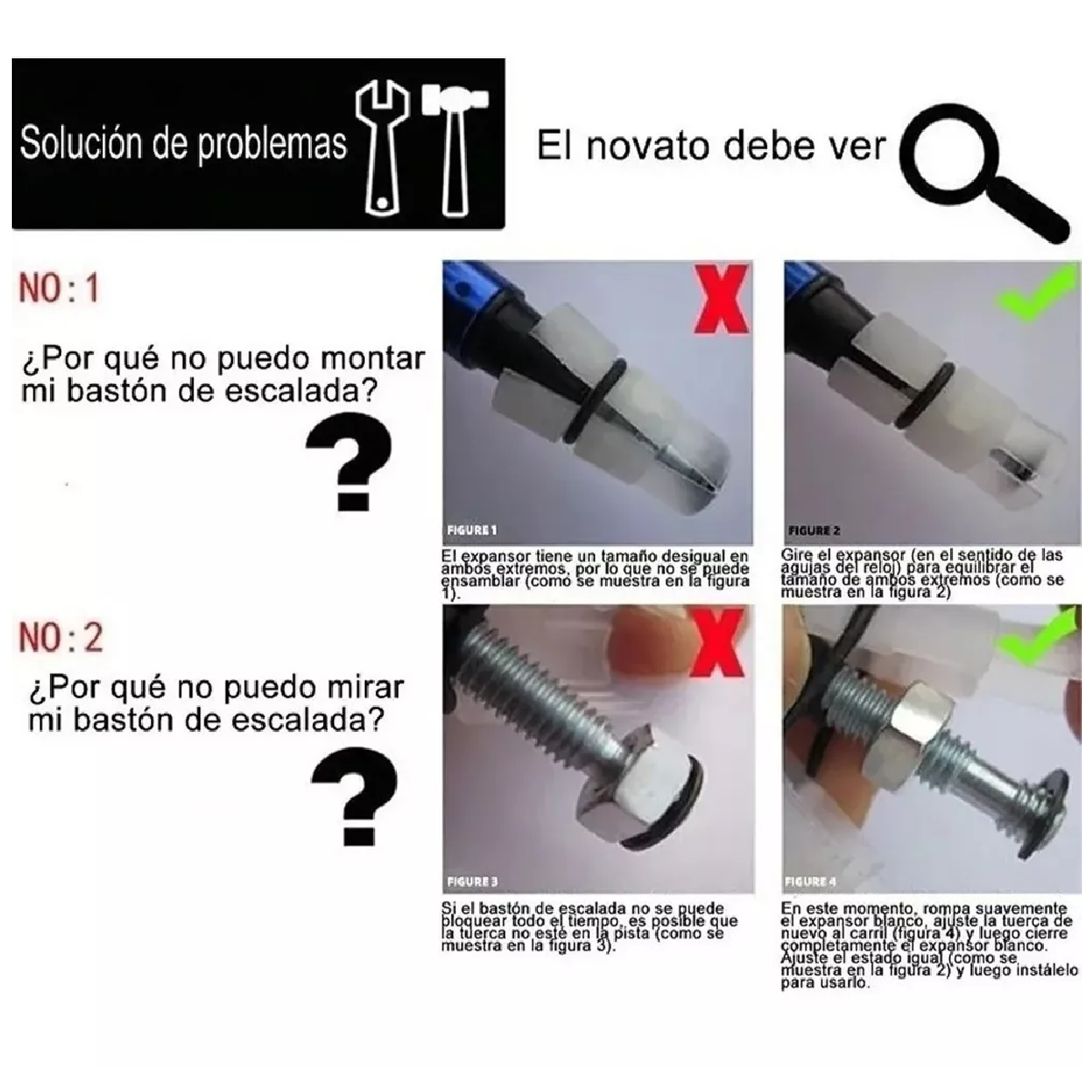 Bastón Plegable Ligero Senderismo Caminar Escalar Plateado