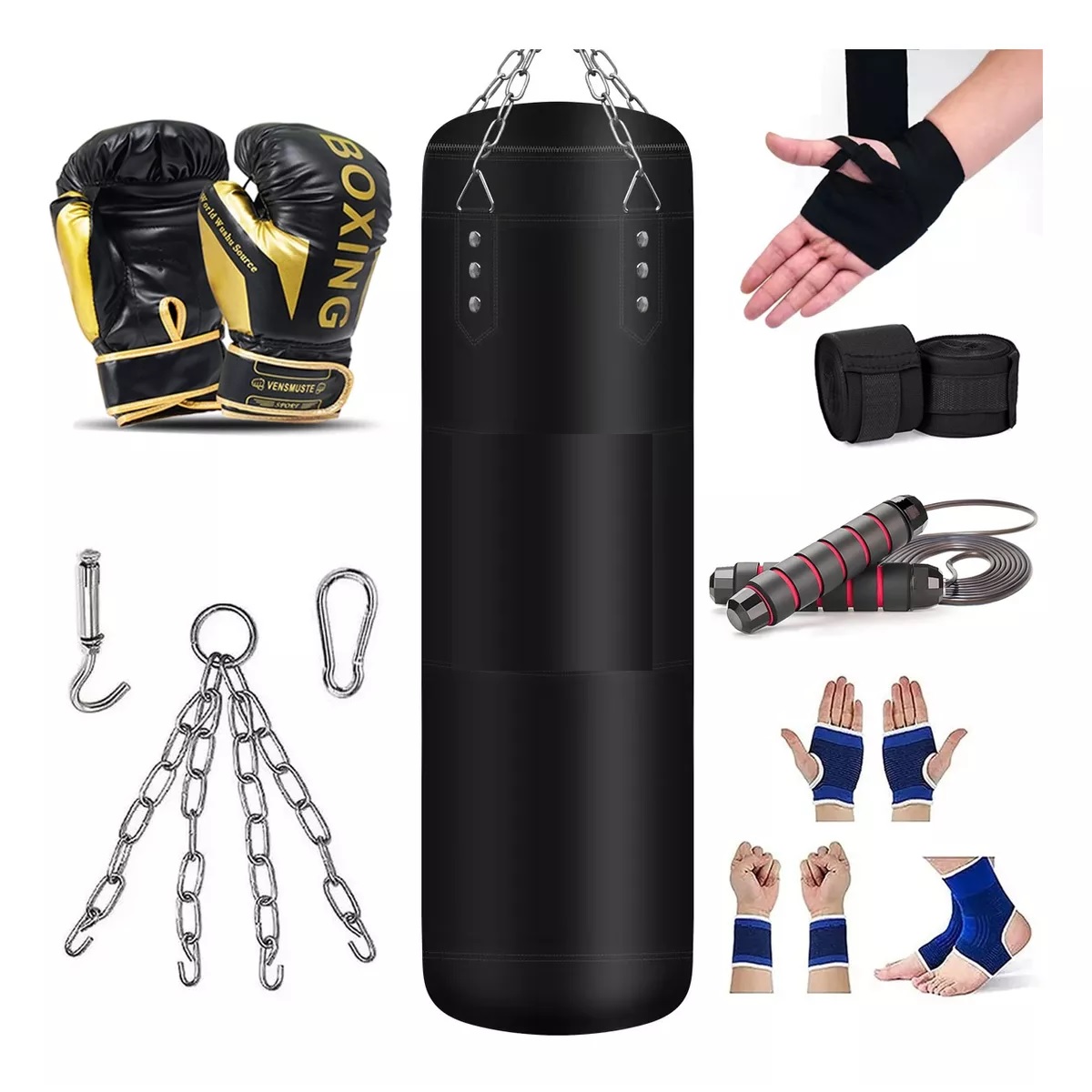 Saco Bolsa Boxeo 120 Cm Saco De Boxeo Deportivo Profesional Black 5