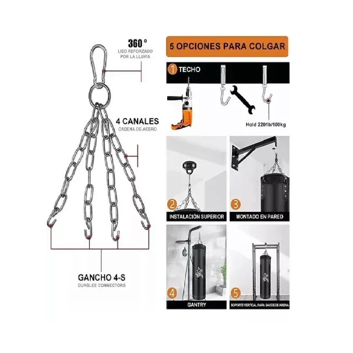 Costal Bolsa De Boxeo De Cuero 9 En 12 De 120