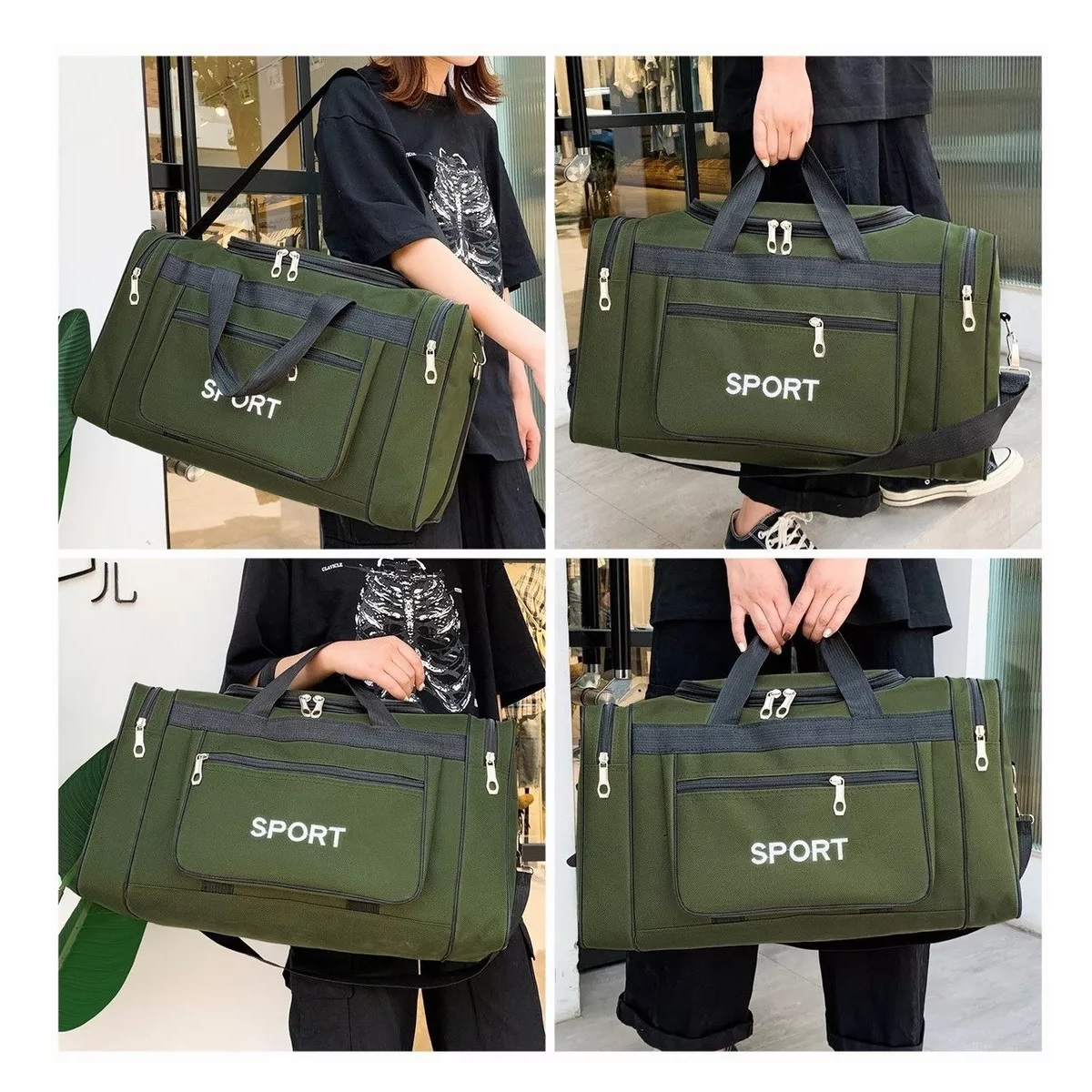 Alta Capacidad Maleta Deportiva Bolsa Gym Viaje Verde