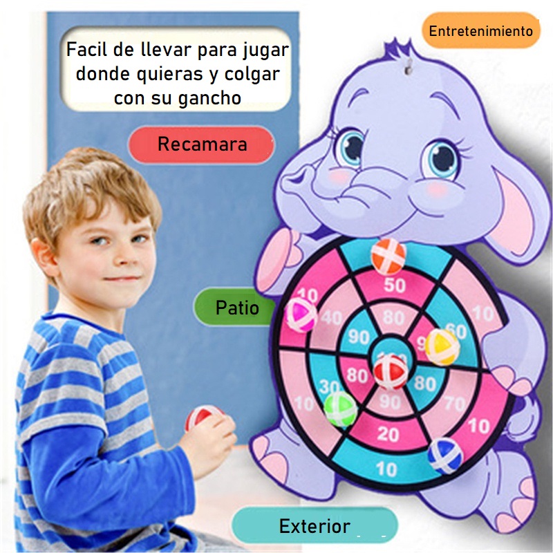 Tiro al blanco infantil con pelotas Autoaderibles