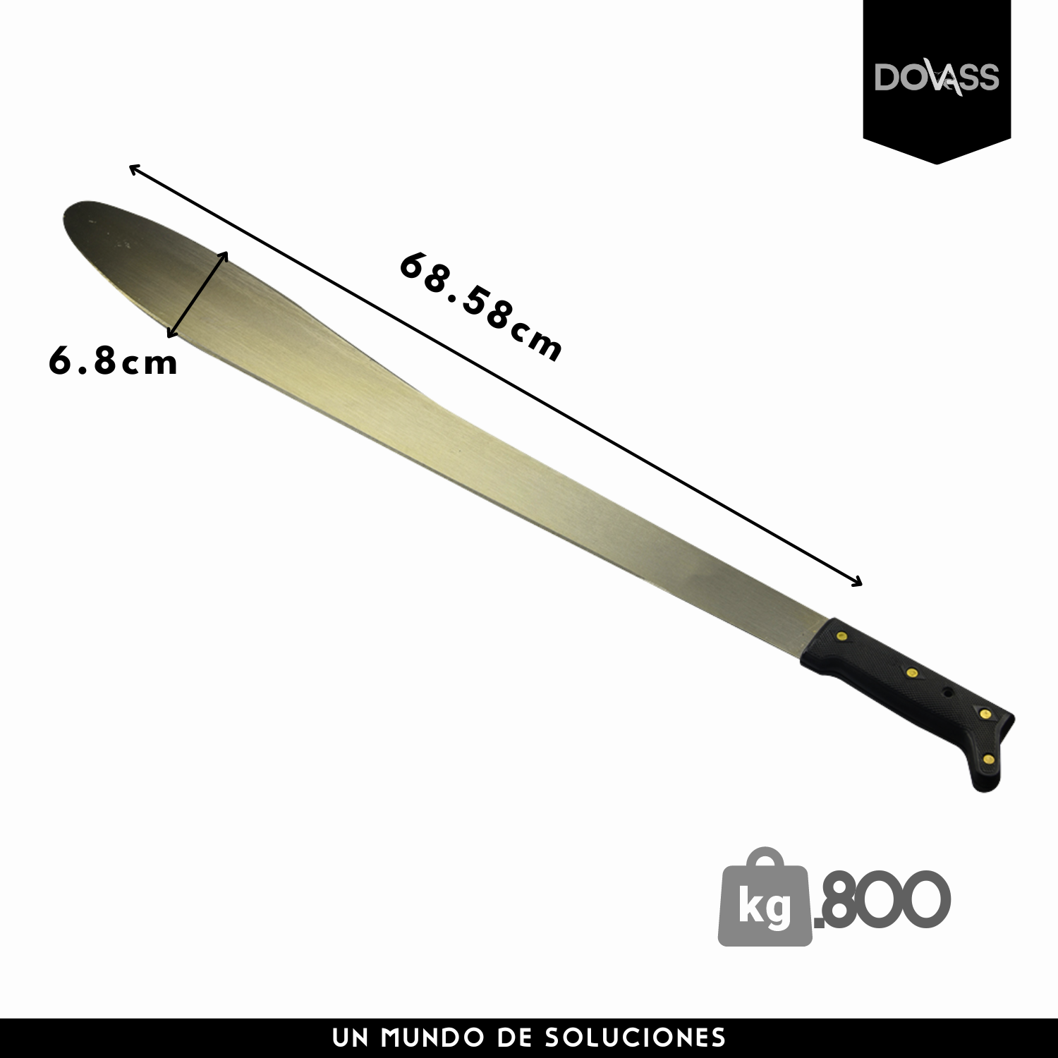 Machete Caguayano Hoja De Acero 27 Pulgadas Hoja De Acero Tipo Recto Con Remaches Metálicos Y Mangos De Plástico Para Una Mayor Estabilidad Y Control Gimex Color Negro