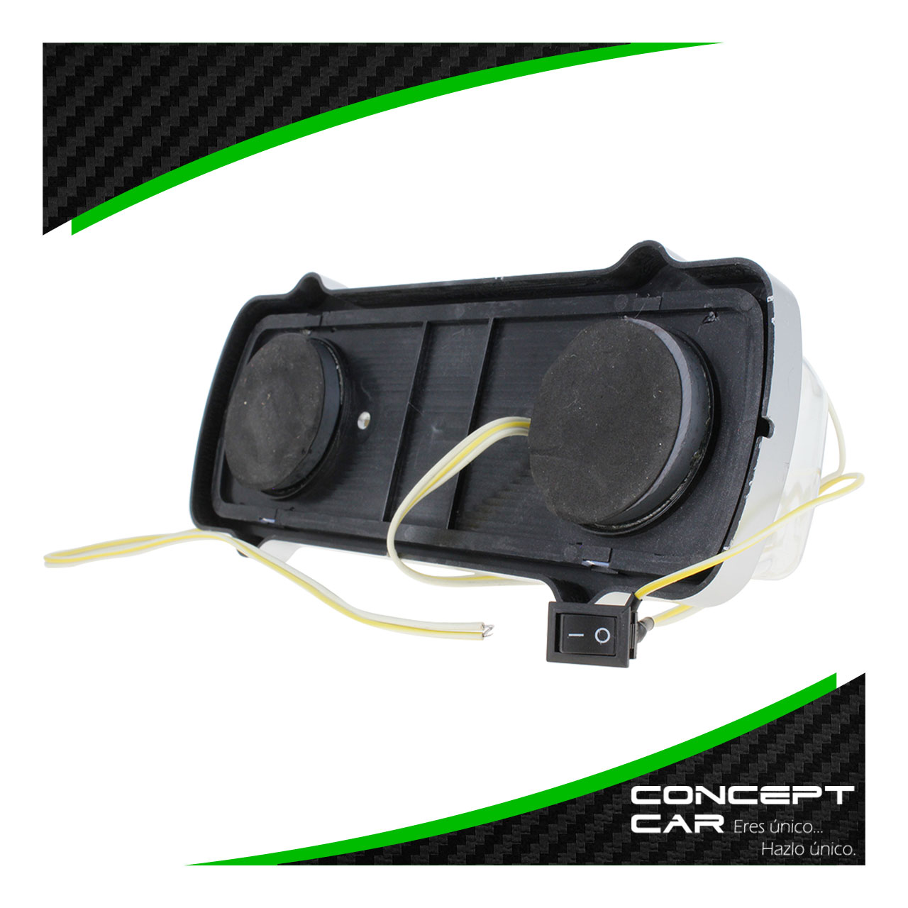 Copete Acrilico Letrero Taxi Con Luz Led Doble Vista Bicolor