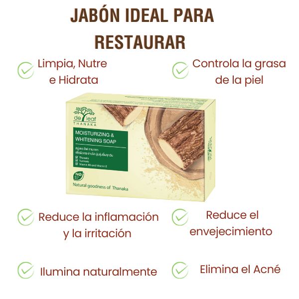 Jabón Thanaka Natural 100g. Blanquea y quita manchas. Controla Acne