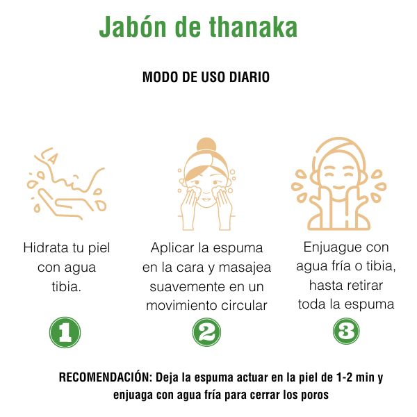 Jabón Thanaka Natural 100g. Blanquea y quita manchas. Controla Acne