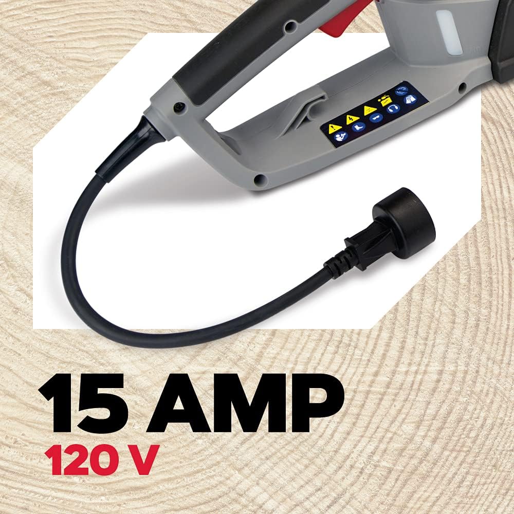 Oregon CS1500 Motosierra eléctrica con cable autoafilable de 18 pulgadas y 15 amperios con sistema integrado de autoafilado PowerSharp Bajo ruido Diseño ergonómico