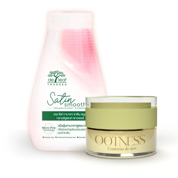 Polvo de Thanaka y Contorno de ojos  (Anti-Arrugas, Bloqueador Solar, Ideal para todo tipo de piel, Polvo Translucido, Controla Grasa y Billo en la piel)