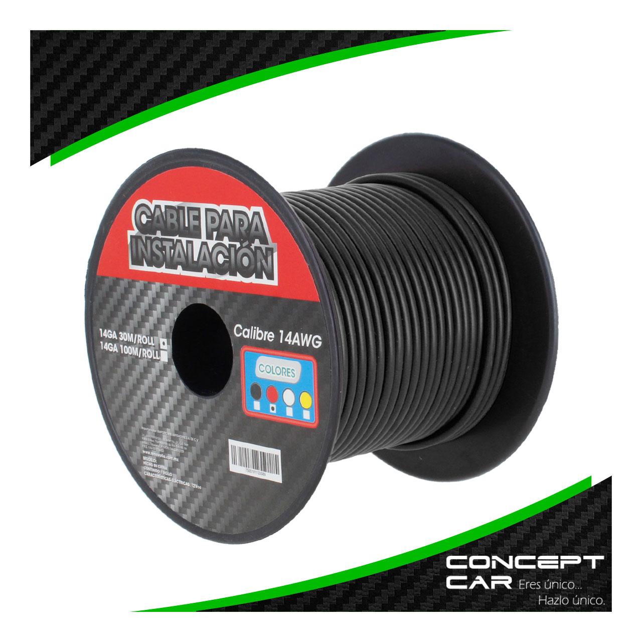 Rollo Cable Para Instalacion Automotriz Calibre 14 30 Mts