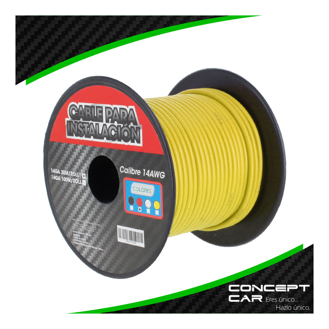 Rollo Cable Para Instalacion Automotriz Calibre 14 30 Mts