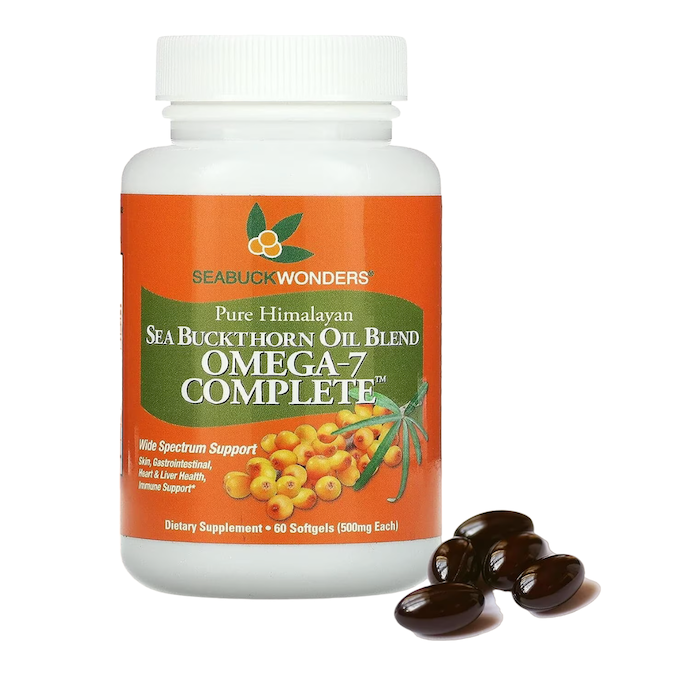 Mezcla de Aceite de espino amarillo Omega 7 60 cápsulas