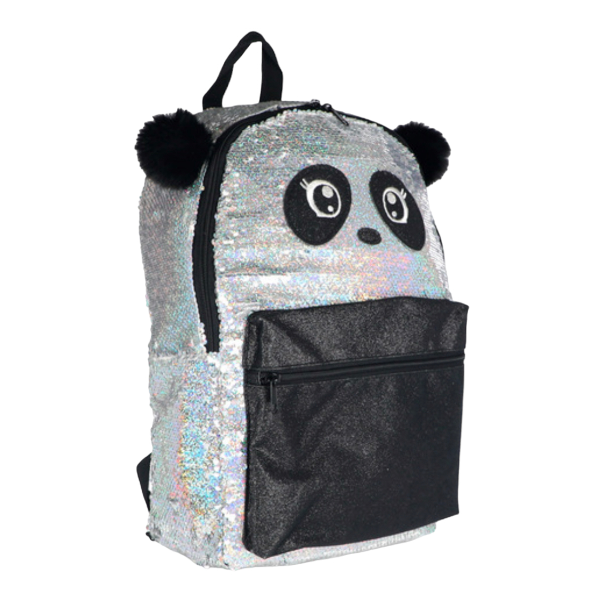 Mochila Escolar Primaria Kiut Oso Panda Lentejuelas.