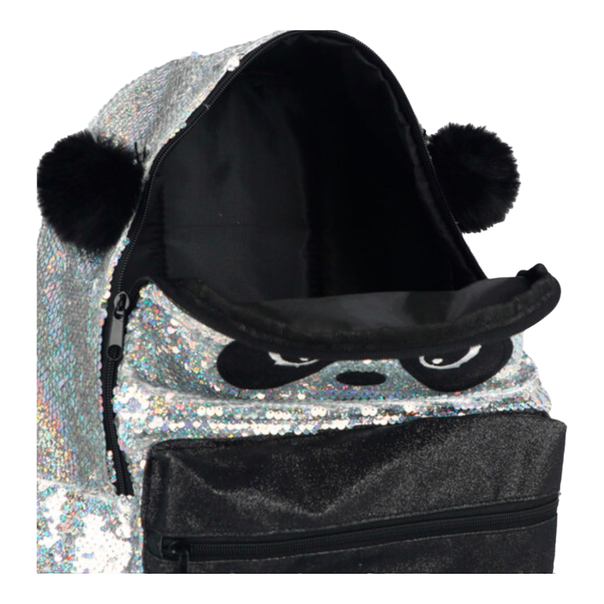 Mochila Escolar Primaria Kiut Oso Panda Lentejuelas.