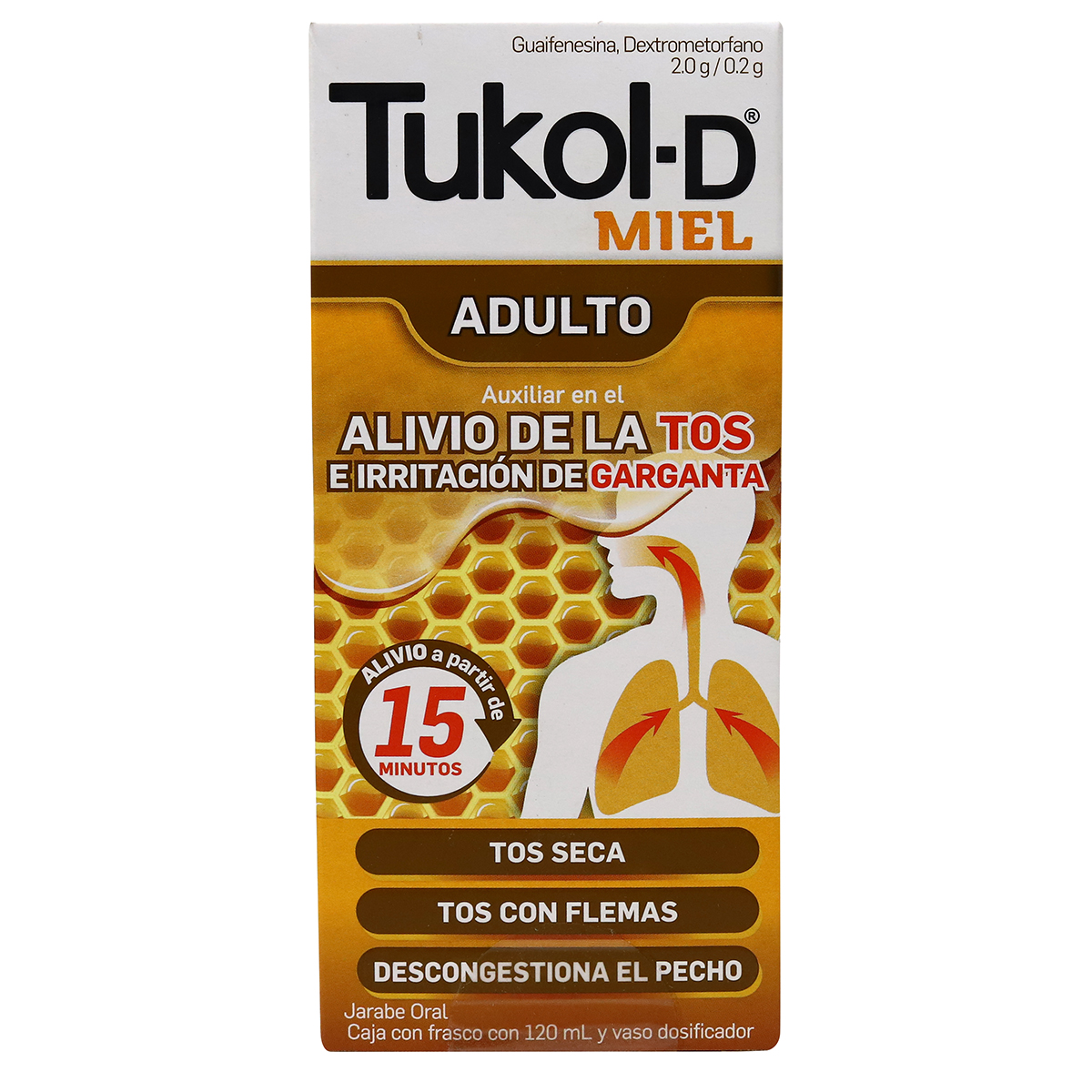 TUKOL-D MIEL, ADULTO, FRASCO CON 120 ML