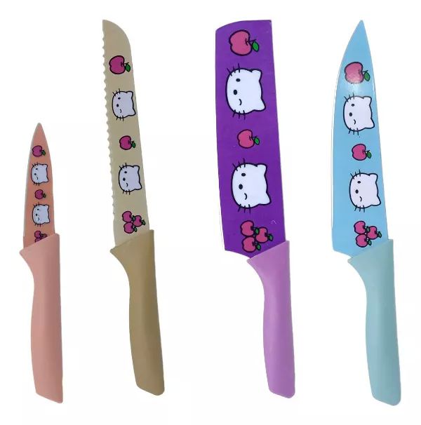 Set de cuchillos 6 piezas de hello kitty