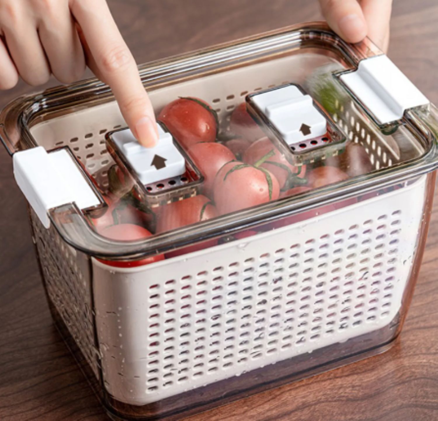 Contenedores para Almacenar Verduras y Frutas en el Refrigerador, 3 Recipientes de Alimentos para Refrigerador