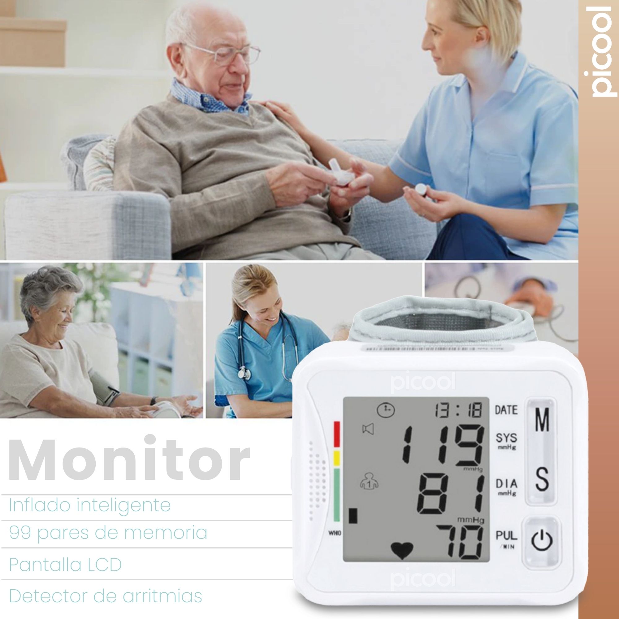 Monitor Presión Arterial Digital Muñeca Voz En Español N2