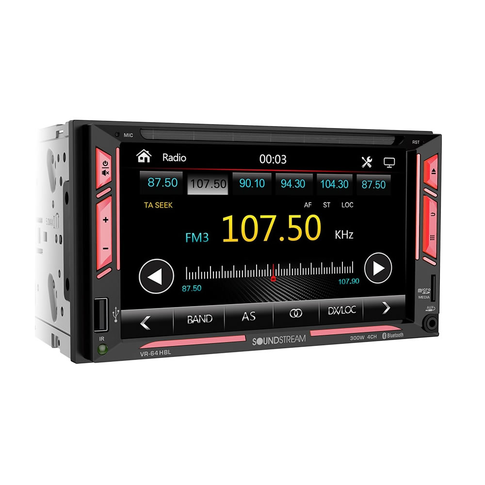 Autoestéreo Soundstream VR-64HBL Con Pantalla Táctil - Negro