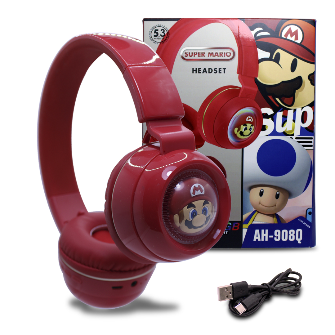 Audífonos De Diadema Bluetooth Mario Bross