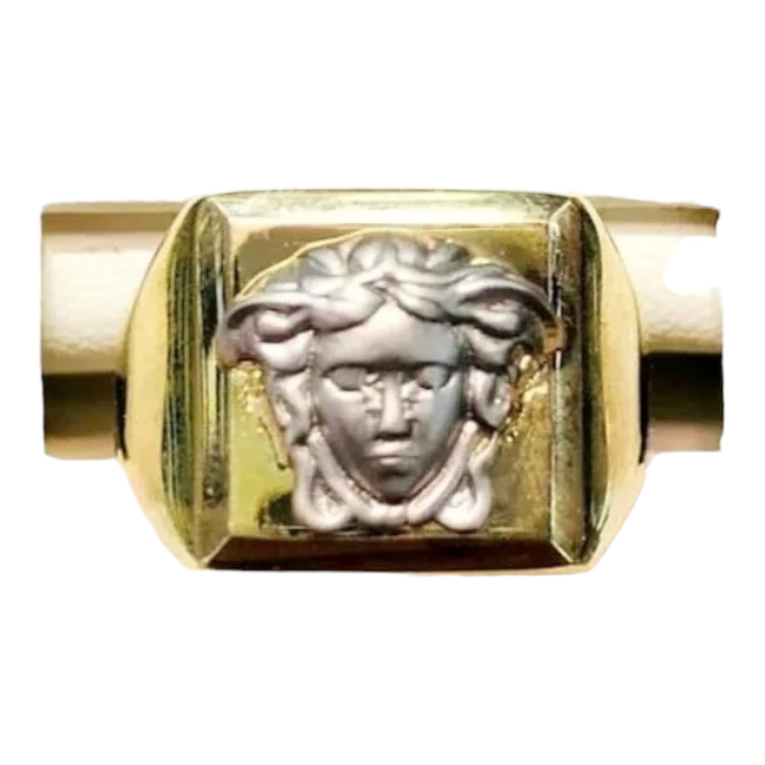 Anillo Sello Versace 2 Oros 14 K. + Obsequio